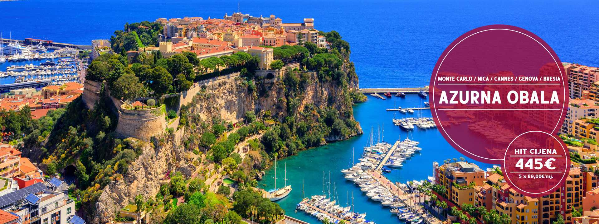 PUTOVANJE AZURNA OBALA IZ OSIJEKA I ZAGREBA